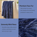GONAAP Fuzzy Faux Fur Throw Blanket Twin Size Dark Navy Super Soft Cozy Plush Fuzzy Shaggy Blanket for Couch Sofa Bed (Dark Navy, Twin(60"x80")) by CozyNest Decor