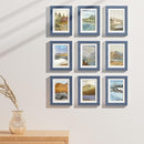 Vittanly 5x7 Picture Frames Set of 9, Shatter Resistant Plexiglass, Display 4x6 Pictures with Mat or 5x7 without Mat, Photo Frames for Wall or Tabletop, Engineered Wood, Navy by CozyNest Decor