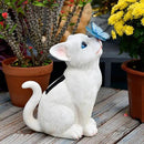 Cat Garden Figurines Outdoor Decor Solar Statue with LED Lights for Patio Lawn Yard Art Decoration Housewarming Garden Gift by CozyNest Decor