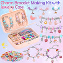 Bracelet Making Kit for Girls with Bracelet Box Charm Beads Pendants for Jewelry Making Craft Kit for Teen Girls Age 8-12 Kids Gifts Toys Birthday Valentine Christmas by TinyTreasures Baby Boutique