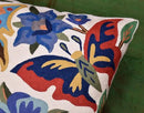 Butterfly Floral Decorative Pillow Cover Moth Botanical Flower Pillowcase Couch Hand Embroidered Flowery Outdoor Cushion Chair Suzani Accent Wool 18x18 Inch by CozyNest Decor