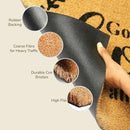 Welcome Doormats, Natural Coco Coir Mats with Non-Slip PVC Backing, Indoor Outdoor Mats for Home & Office, Mats for Door with God Bless This Home Print, Beige & Black, 30"x17" by CozyNest Decor