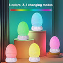 Dinosaur Egg Shape Touch Control Night Light with Pattern Inside, Digital Alarm Clock with Wake Up Light, 20 Soothing Sleep Training Sound and Bluetooth Speaker Box (2025 Style) by TinyTreasures Baby Boutique
