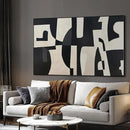 SIGNWIN 46"x72" Extra Large Framed Wall Art Black and White Abstract Geometric Design, Minimalist Modern Print for Home Living Room Bedroom Decor (Frame Assembly Required) by CozyNest Decor