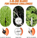ALSO GO 21V Electric Weed Eater with Wheels,Cordless Battery Weed Wacker with Charger, 3 in 1 Brush Cutter/String Trimmer/Grass Trimmer/Lawn Mower,Edger for Garden and Yard Lawn,2 Batteries Include by GreenHaven Gardens