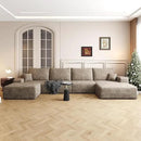 136" Sectional Couches for Living Room Modern Modular Sofa with L-Shape Couchs Upholstered Boneless Couch Deep Seat Sectional Couch with Chaise (Camel, Right Facing Chaise+3Seaters+Ottoman) by CozyNest Decor
