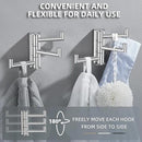 Angle Simple Swivel Towel Hooks for Bathroom, SUS 304 Stainless Steel Foldable 3 Arms Hand Towel Holder, Coat Wall Hooks, Polished Chrome, 2 Pack by CozyNest Decor