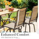 Sophia & William Outdoor Bar Set, Patio Bar Table and Chairs Set, Bar Height Patio Set - 4 x Swivel Bar Chairs(Brown), 1 x Rectangular Bar Table(Wood-Like) by CozyNest Decor