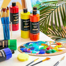 Shuttle Art Acrylic Paint, 12 Colors Acrylic Paint Large Bottle Set, 473ml/16oz Each, Rich Pigments, High Viscosity, Bulk for Artists, Beginners and Kids on Rocks Crafts Canvas Wood by TinyTreasures Baby Boutique