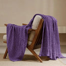 PHF 100% Cotton Waffle Weave Throw Blanket, Soft Lightweight Breathable Cozy Summer Throws for Couch Bed Sofa, Luxury Aesthetic Woven Blanket for Home Decor & Office, 50"x60", Grape by CozyNest Decor