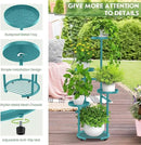 TOSKING 5 Tier Metal Plant Stand Indoor， Plant Shelf, Corner Shelf Flower Pot Stand for Outdoor Plant Stand for Living Room Balcony Garden Patio Bedroom (Blue, 38in) by GreenHaven Gardens