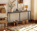 SUPERJARE Console Table with Outlet, 63 Inch Sofa Table with Charging Station, Narrow Hallway Entryway Table, Behind Couch Table Skinny for Entryway, Living Room, Plants, Charcoal Gray by CozyNest Decor