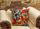 Red Floral Pillow Cover Hand Embroidered Flower Throw Pillowcase Floral Outdoor Cushion Suzani Cushions Modern Flowery Chair Hand Embroidered Wool Size 18x18 by CozyNest Decor