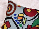 Kandinsky Decorative Pillow Cover Coastal Hand Embroidered Abstract Toss Pillows Farmhouse Chair Cushion Contemporary Pillowsham Mid-Century Chair Cushions Wool Size 18x18 by CozyNest Decor