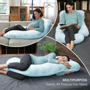 MOON PARK Pregnancy Pillows for Sleeping - U Shaped Full Body Maternity Pillow with Removable Cover - Support for Back, Legs, Belly, HIPS - 57 Inch Pregnancy Pillow for Women - Aqua by TinyTreasures Baby Boutique