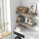 12 Inch Deep Floating Shelves for Wall | 30 Inch Floating Shelves Set of 2 | Rustic Grey Wood Shelves for Living Room Bathroom Laundry Room Bedroom Kitchen Home Office - Rustic Grey by CozyNest Decor