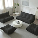 Luxury Sofa Couch Chair, Lazy Floor Seating, Fireside Bean Bag Chair, Ergonomic Tatami Sofa Lounger for Living Room, Bedroom, Office, 3 Seat, Black by CozyNest Decor