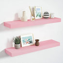 BAMEOS Pink Floating Shelves for Wall, 24" x 6" Wall Shelves for Room, Floating Book Shelves, Hanging Shelves for Bedroom, Bedroom, Living Room, Kitchen (Set of 2) by CozyNest Decor