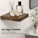 Square Floating Shelves for Wall, 12"W x 12"D x 1.2"H, Small Wooden Wall Mounted Display Shelf with Invisible Brackets for Living Room, Bedroom, Bathroom, Kitchen Decor, Set of 3, Rustic Brown by CozyNest Decor