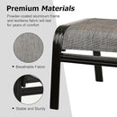 Patio Outdoor Ottoman Footstools Assembled Aluminum Footrest Side Table Small Chairs Patio Ottoman 2 Set Brown by CozyNest Decor