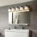 Modern Black Crystal Bathroom Vanity Light - 5-Lights Wall Light Fixtures by CozyNest Decor
