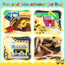 Kids 4x6 Ft Construction Site Play Rug, Baby Play Mat, Tufted Wool & Rubber, Non-Slip, Stain & Fade Resistant, Machine Washable, Rustic Cartoon Construction Site Pattern by CozyNest Decor
