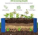 Land Guard 6x3x3ft Oval Galvanized Raised Garden Beds, Large-Capacity Metal Planter Box Outdoor, Durable Deep Raised Garden Bed 3ft Tall, Raised Beds for Gardening Vegetables, Royal Blue by CozyNest Decor