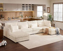 Oversized Modular Sofa, Extra Deep Cloud Corduroy Sectional Couch with Ottoman Chaise, Fluffy Chenille 6 Seat U-Shaped Sofa for Living Room, Villa (U Shape 6 Seater, Corduroy White) by CozyNest Decor