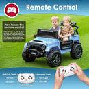 24V 2 Seater Ride On Truck with Remote Control 4WD Electric Car for Kids Ride On Car Battery Powered Ride On Toy Car with Music Player, LED Lights, Bluetooth, Rear Shock Absorber, Gray Blue by TinyTreasures Baby Boutique