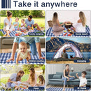 Extra Large Picnic Blanket 80''x 80'' Waterproof Foldable Picnic Mat for Beach, 5-Layer Outdoor Blanket for 6 to 8 Adults,Camping Grass Lawn Park Accessories Couple Park Wedding Registry(Navy Blue) by TinyTreasures Baby Boutique