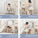 12 in 1 Toddler Outdoor Playset with Swing, Indoor Swing and Slide Set Playground for Toddlers 1-3, Durable Climber Basketball Hoop Ball Toddler Indoor Playset for Home Playground-White Grey by TinyTreasures Baby Boutique