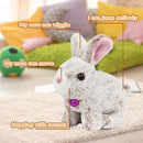 Easfan Hopping Bunny Plush Grey Jumping Spotted Rabbit Ears Nose Moving Educational Plush Toy Interactive Toy Electric for Toddlers Kids by TinyTreasures Baby Boutique