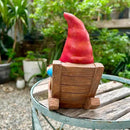 Drinking Coffee Faceless Garden Gnome Statue Decoration 7.1" Figurine Ornament for Indoor Outdoor Home Patio Yard Lawn by CozyNest Decor
