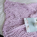 Maetoow Chenille Chunky Knit Blanket Throw （50×60 Inch）, Handmade Warm & Cozy Blanket Couch, Bed, Home Decor, Soft Breathable Fleece Banket, Christmas Thick and Giant Yarn Throws，Purple by CozyNest Decor