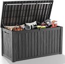 150 Gallon Outdoor Deck Box,Storage Lockable Waterproof Patio Furniture,Garden Tools,Cushions,Pool Accessories Outside Storage Resin Box(Black) by GreenHaven Gardens