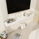 Fun Memories White Floating Shelves 55 Inch Long, 12 Inch Deep Floating Shelves for Wall, 55 x 12 Large Wall Shelf for Fireplace Mantel, 2 Inch Thick Storage Shelves for Living Room, Bedroom, 1 Pack by CozyNest Decor