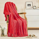 inhand Knitted Gift Throw Blankets for Couch and Bed,Valentines Day Decor Blanket for Her Him Girlfriend Wife, Red Romatic Lightweight Decorative with Tassel, Farmhouse Warm Woven for Women, 50"x60" by CozyNest Decor