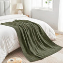CozeCube Check Knit Throw Blanket, Olive Green Checkered Throw for Couch, Decorative Christmas Soft Cozy Warm Knitted Blanket for Bed Sofa Living Room, 50"X60" by CozyNest Decor