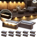 SOLPEX Solar Fence Lights, 6 LEDs Solar Lights Outdoor Waterproof Solar Powered for Deck, Stair, Front Porch, Balcony, Walkway, Garden, Yard, Patio, Pool Decor, IP65 Waterproof (12 Pack, Warm White) by GreenHaven Gardens