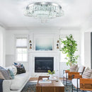 21 Inch Crystal Chandeliers with Remote Control LED Chandelier Modern Mount Flush Mount Chandelier Ceiling Light Fixtures for Bedroom Living Room Dining Room(Dimmable) by CozyNest Decor