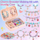 Bracelet Charm Making Kit with Jewelry Box Charm Beads for Jewelry Making DIY Bracelet Craft Kit for Birthday Gifts Valentine Christmas by TinyTreasures Baby Boutique