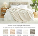 Amélie Home Luxury Striped Faux Fur Throw Blanket for Couch, Embossed Split Fur Cozy Fuzzy Fluffy Luxurious Soft Plush Sofa Chair Bed Gift Blankets for Women Men Wife Friend, 55"x70", Ivory by CozyNest Decor