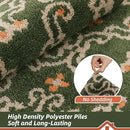 BEQHAUSE Dirt Trapper Door Mat 32" x 48", Non-Slip Entryway Rugs Washable, Floor Mat Stain Resistant and Absorbent Welcome Mat for Front Back Door, Muddy Wet Shoes & Paws, Green and Vining Floral by CozyNest Decor