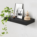 Deep Floating Shelves for Wall | 24 Inch Wide x 12 Inch Deep Black Floating Shelves | 24W x 12D Rustic Wood Wide Wall Shelves | Bookshelf Laundry Shelf TV Shelf by CozyNest Decor