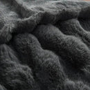 Lotus Karen King Size Faux Fur Blanket - Dark Gray, Big Bubble Rabbit Fluff, 108x90 Inches by CozyNest Decor