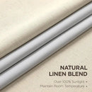 Joydeco Pinch Pleated Linen Curtains for Living Room, 100% Blackout Curtains 84 inches Long 2 Panel Thermal Insulated Pinch Pleat Drapes(Bleached Sand,40'' Wx84'' L) by CozyNest Decor