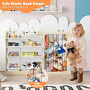 Kids Toy Storage Organizer with 6 Removable Plastic Bins Toddler Montessori Bookshelf with Stuffed Animal Net Holder Baby Bookcase Plush Organizer for Playroom,Bedroom,Kids Room,Classroom by CozyNest Decor
