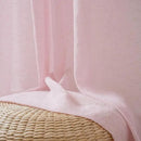 FMFUNCTEX Linen Sheer Curtains for Bedroom, Pink Curtains 63 Inch Length for Living Room, Blush Pink Farmhouse French Flax Blend Window Draperies, Rod Pocket 2 Panels Set by CozyNest Decor