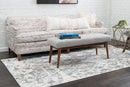 Unique Loom Rosso Collection Vintage, Geometric, Bohemian, Traditional, Distressed, Southwestern Area Rug, Rectangular 5' 0" x 8' 0", Light Gray/Ivory by CozyNest Decor
