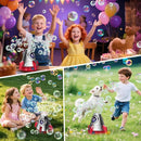 Rocket Bubble Machine for Kids with Lights, 360° Rotating Bubble Blower Toy with 10 Refill Solutions, Bubble Maker for Toddlers, Fun Outdoor Party Gift for Boys & Girls RED by TinyTreasures Baby Boutique